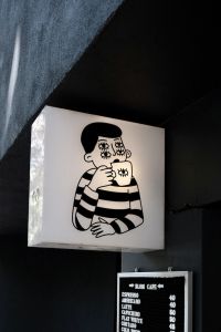 diseño rotulo blanco y negro